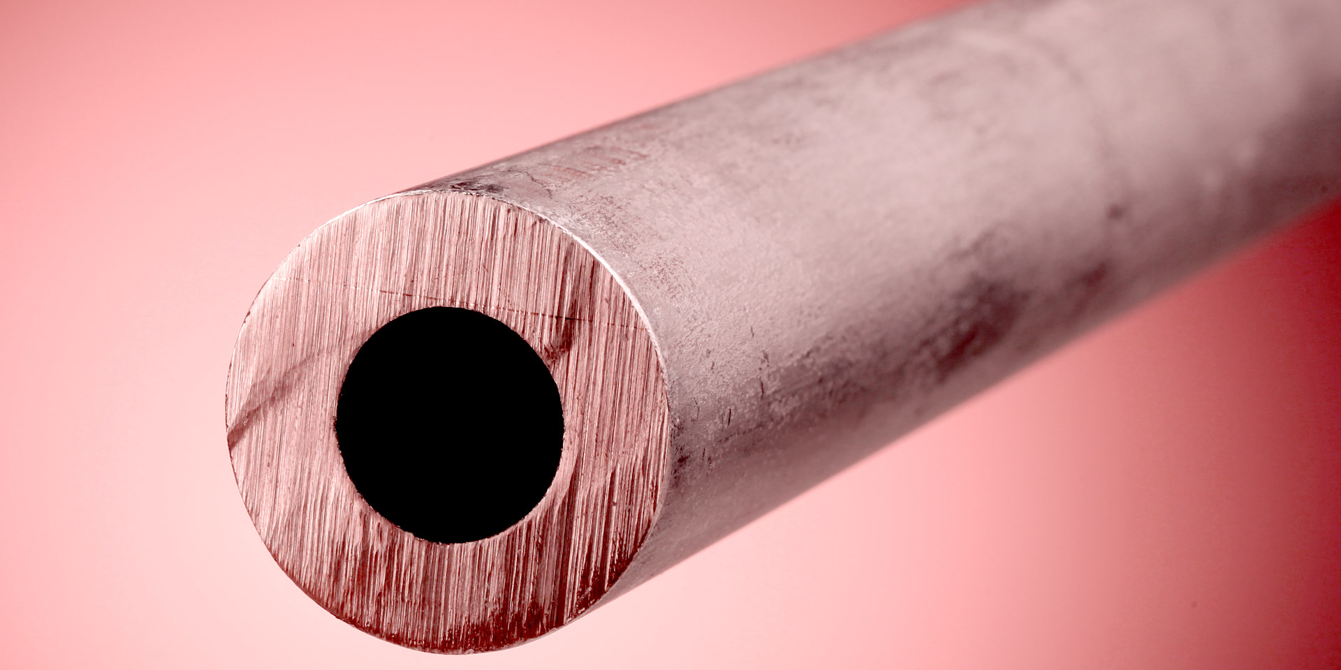 Cut section of a steel pipe
