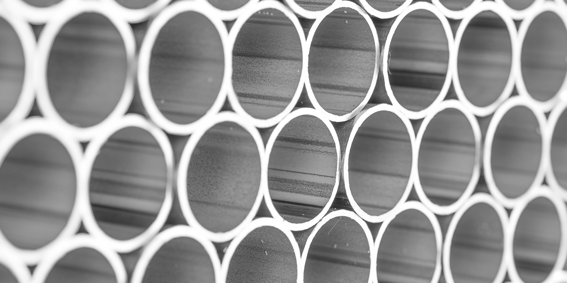 Array of stainless steel tubes